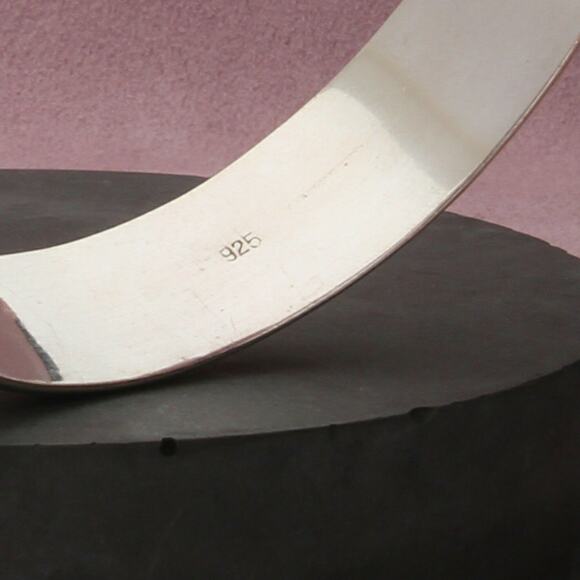 sterling silver vintage etched bangle bracelet size 7in - Picture 3 of 3